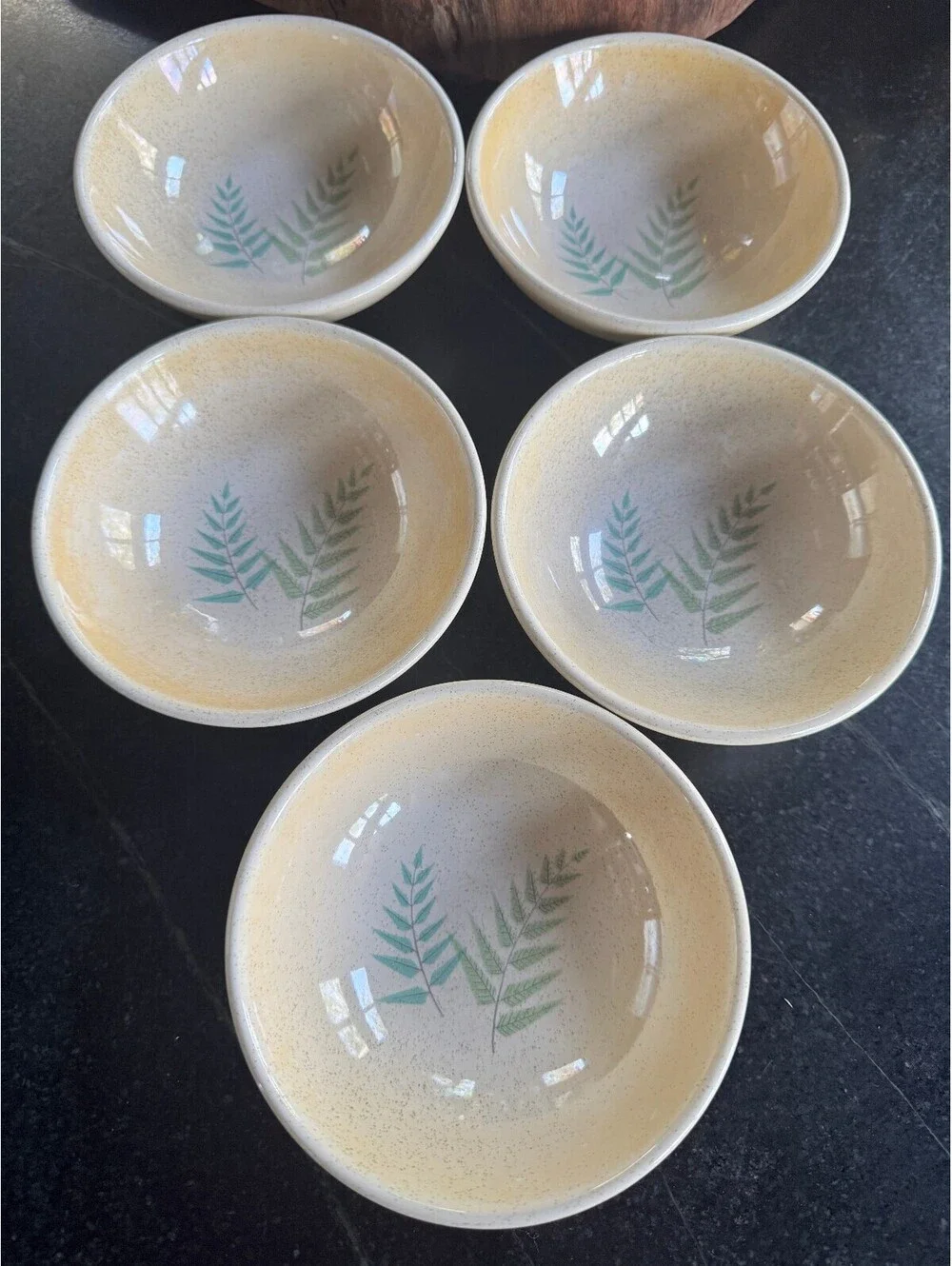 Vintage Franciscan Earthenware Fern Dell Fruit Bowls 5